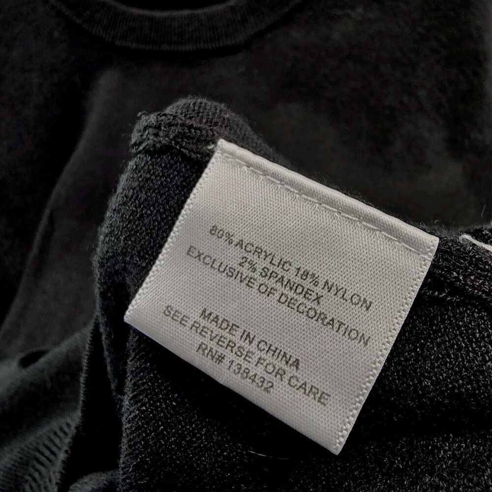 Modcloth Sweater Womens Small Black Short Sleeve Scoop Ribbed Lightweight - Picture 8 of 9